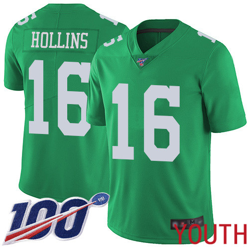 Youth Philadelphia Eagles #16 Mack Hollins Limited Green Rush Vapor Untouchable NFL Jersey 100th Season Football->youth nfl jersey->Youth Jersey
